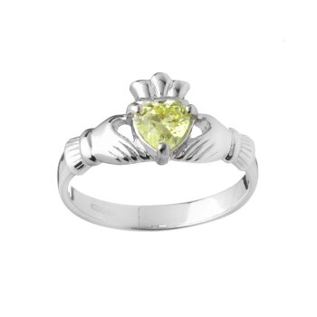 August Claddagh Birthstone Ring