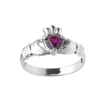 February Claddagh Birthstone Ring