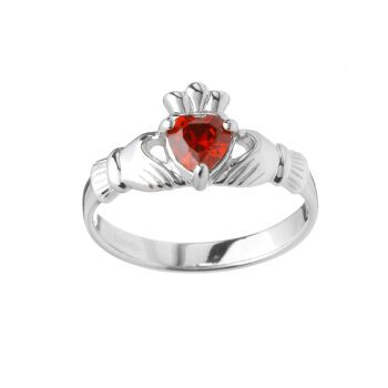 January Claddagh Birthstone Ring