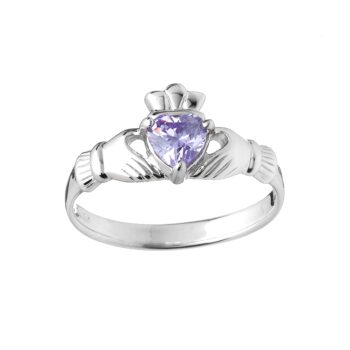 June Claddagh Birthstone Ring