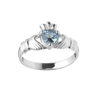 March Claddagh Birthstone Ring