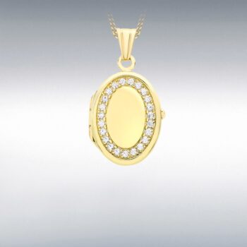 9ct Yellow Gold Cubic Set Locket