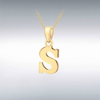 9ct Yellow Gold Initial and Chain