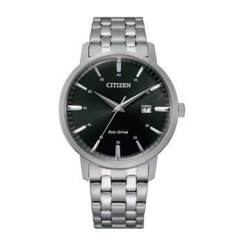 Citizen Silver Bracelet Black Dial Classic Dress Eco Drive Watch
