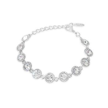 Absolute Crystal Circle Stud Bracelet, Silver