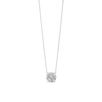 Absolute Silver Cluster Round Pendant Necklace