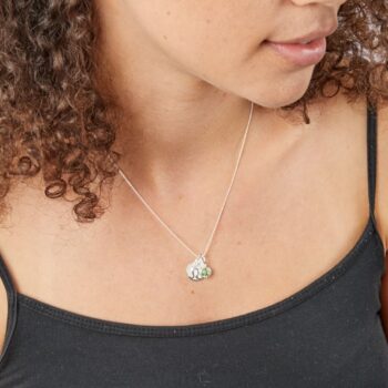 August Birthstone and Engravable Disc Necklace