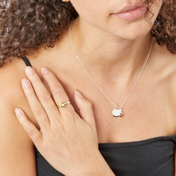November Birthstone and Engravable Disc Necklace