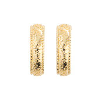 Newbridge Textured Gold Plated Hoop Earrings