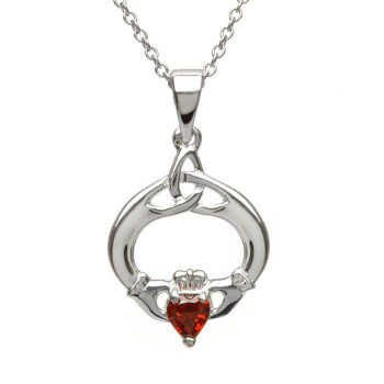 January Claddagh Birthstone Pendant
