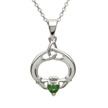May Claddagh Birthstone Pendant