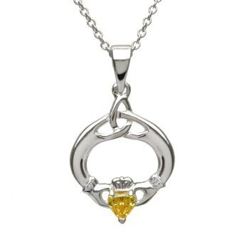 November Claddagh Birthstone Pendant