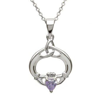June Claddagh Birthstone Pendant