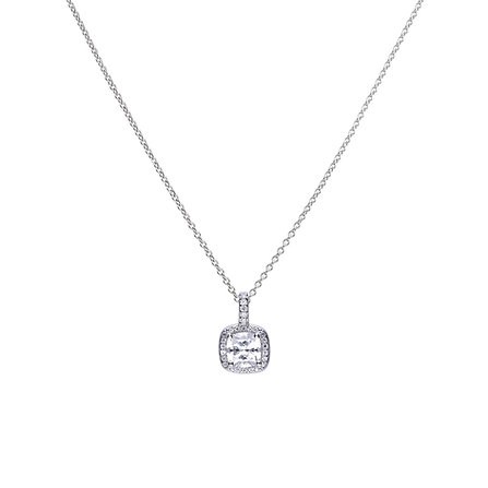Diamonfire Solitaire and Pave Set Pendant