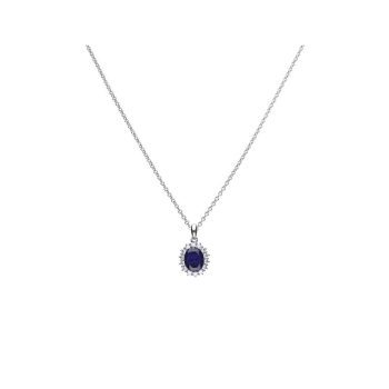 Diamonfire Oval Sapphire Pave Pendant
