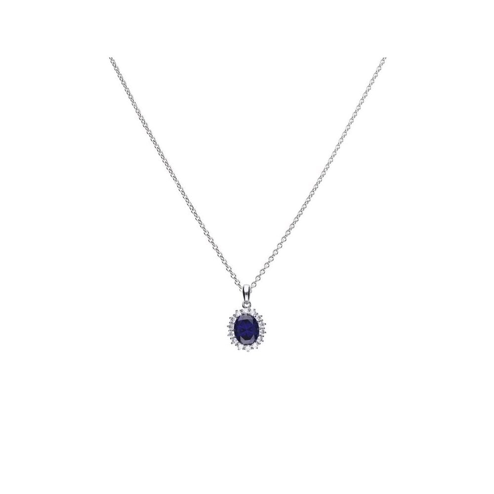 Diamonfire Oval Sapphire Pave Pendant