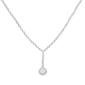 Diamonfire Y- Collier Silver With White Diamonfire Zirconia And Pave Setting
