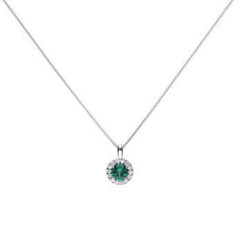 Diamonfire Round Emerald Pave Pendant