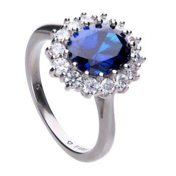Diamonfire Large Oval Sapphire Pave Ring