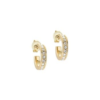 Ted Baker Yellow Gold Crystal Mini Hoop Earrings