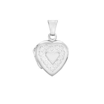 Sterling Silver Crystal Heart Locket