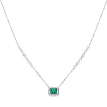Diamonfire Emerald Art Deco Necklace