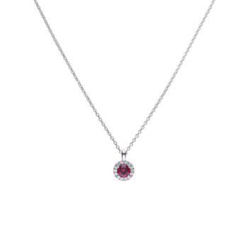 Diamonfire Ruby Coloured Solitaire Necklace