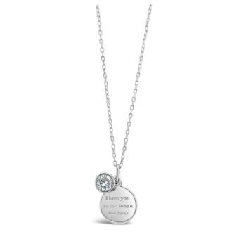 Sterling Silver 'I Love You To The Moon & Back' Pendant