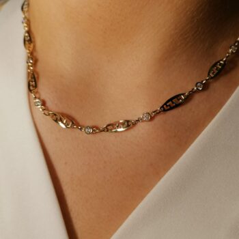 9ct Yellow Gold Chain Cubic Zirconia Set