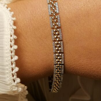 9ct Yellow Gold Cubic Zirconia Bracelet