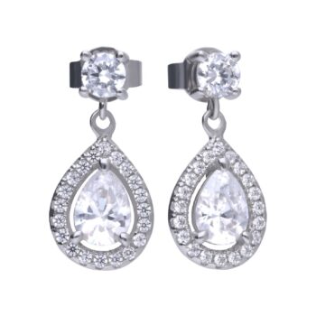 Diamonfire Zirconia Teardrop Cluster Earrings