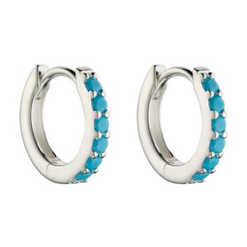 Turquoise Crystal Hoop Earring