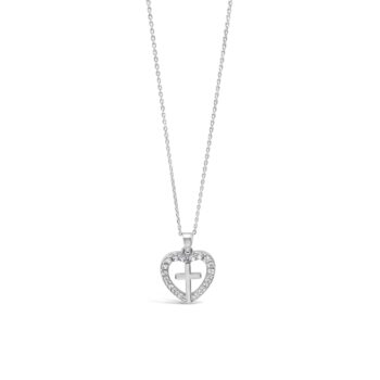 Absolute Kids Silver Heart with Cross Pendant