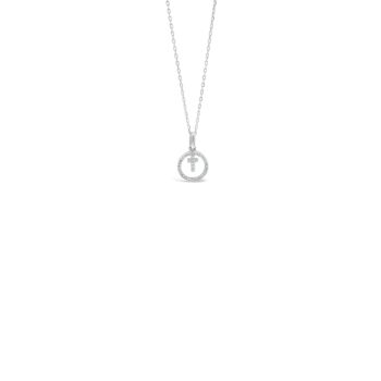 Absolute Kids Silver Cross in Circle Pendant
