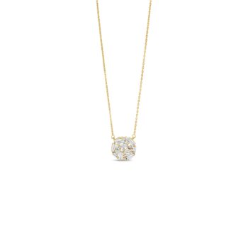 Absolute Gold Cluster Round Pendant Necklace