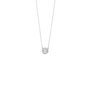 Absolute Silver Diamante Cluster Circle Necklace