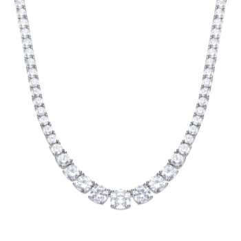 Diamonfire Graduated Cubic Zirconia Tennis Necklace