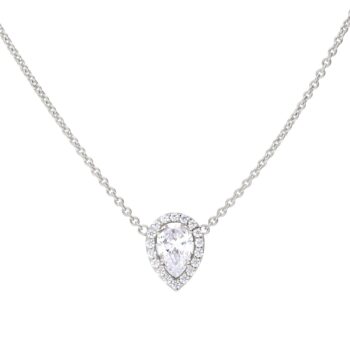 Diamonfire Teardrop Halo Necklace