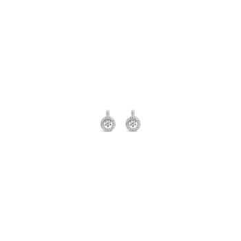 Absolute Silver Earring Halo Style Cluster