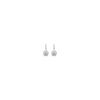 Absolute Silver Halo Drop Earring