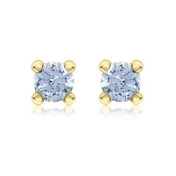 9ct Yellow Gold Aquamarine Stud Earrings