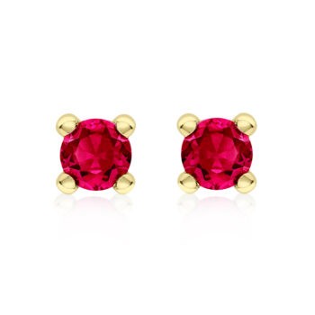 9ct Yellow Gold Ruby Stud Earrings