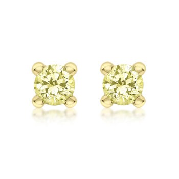 9ct Yellow Gold Peridot Stud Earrings