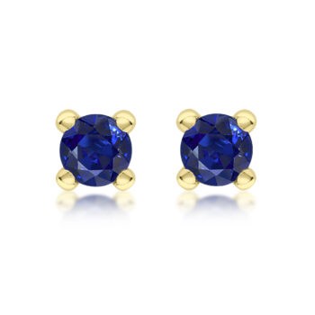 9ct Yellow Gold Sapphire Stud Earrings