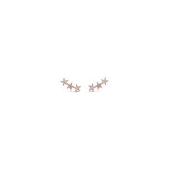 Absolute Rose Gold Plated CZ Set Triple Star Stud Earrings