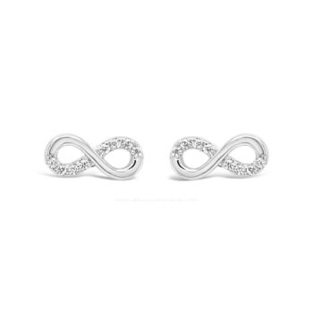 Jewel by Absolute Stone-Set Infinity Knot Silver Earrings