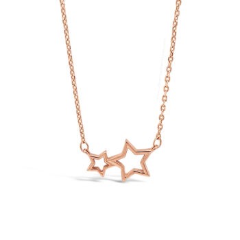 Jewel by Absolute Polished Double Star Rose Gold Necklace