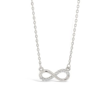 Jewel by Absolute Stone-Set Infinity Knot Silver Necklace