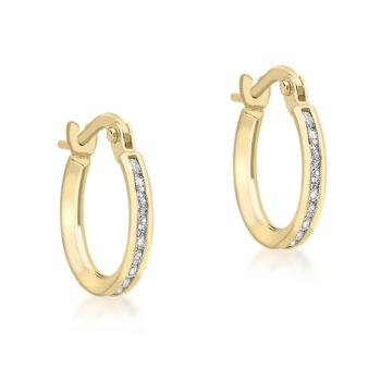 9ct Yellow Gold Cubic Zirconia Hoop