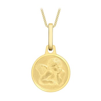 9ct Yellow Gold Angel Medal